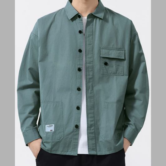 Men's Plus Size Button-Up Casual Long Sleeve Shirt