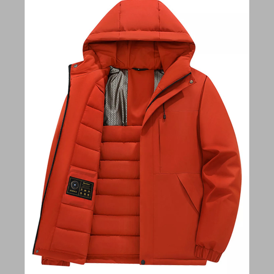 Men's Full Size Zip Up Hooded Winter Coat Plus Size
