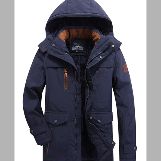Men's Plus Size Winter Zip Up Hooded Casual Parka Jacket