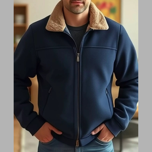 Men's Plus Size Zip Up Casual Fleece Jacket