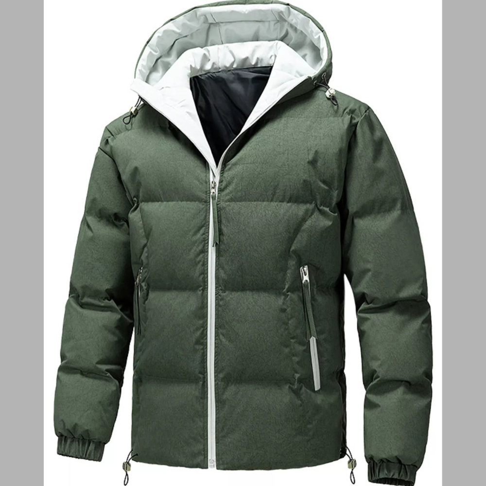 Men's Plus Size Warm Padded Casual Hooded Puffer Jacket