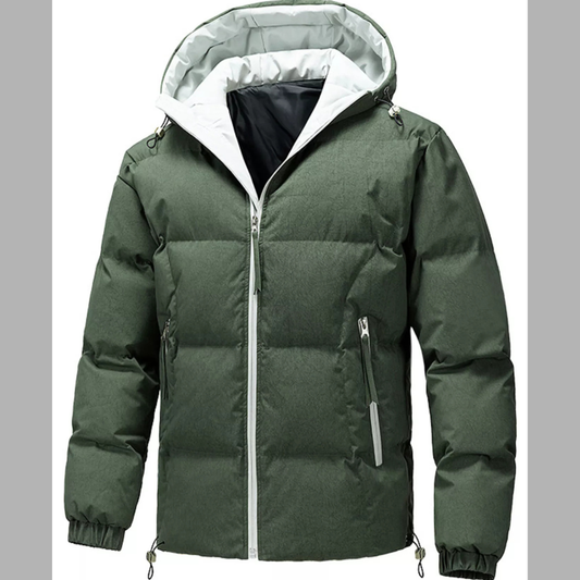 Men's Plus Size Warm Padded Casual Hooded Puffer Jacket