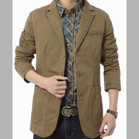 Men's Plus Size Casual  Lapel Collar Button Up Blazer