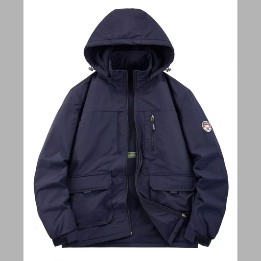 Men's Plus Size Zip Up Hooded Outdoor Jacket