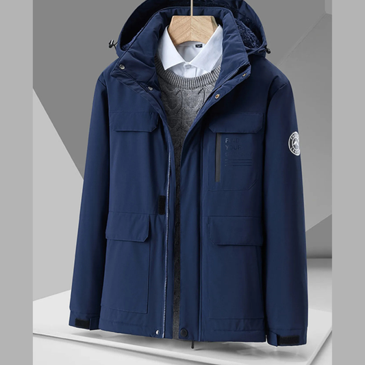 Men's Plus Size Hooded Zip Up Winter Jacket