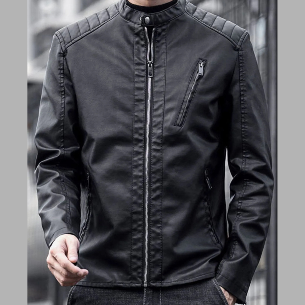 Men's Plus Size Zip Up Classic Long Sleeve Jacket
