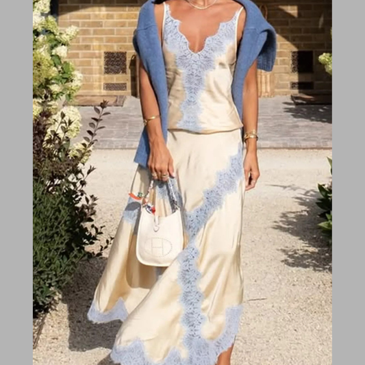 Lace Detail Cami and Skirt Set