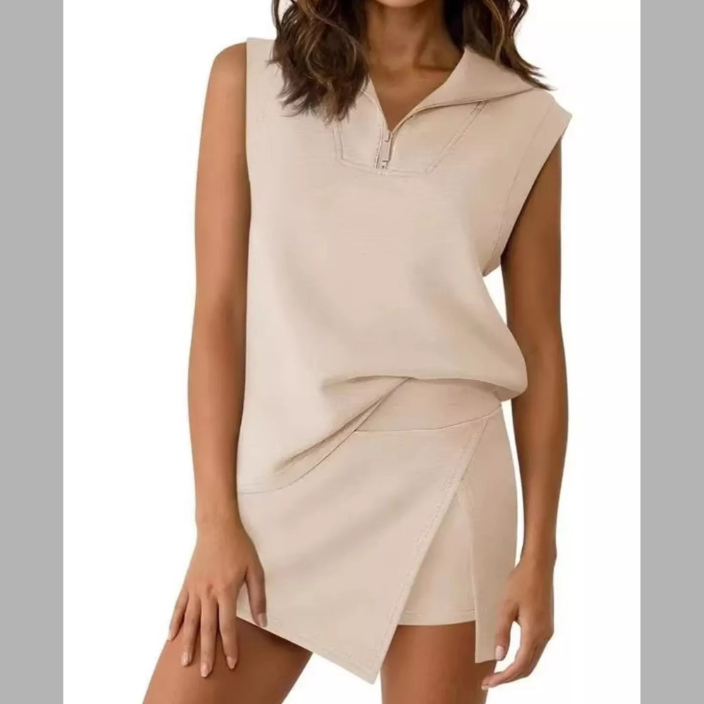 Quarter Zip Top and Skort Set