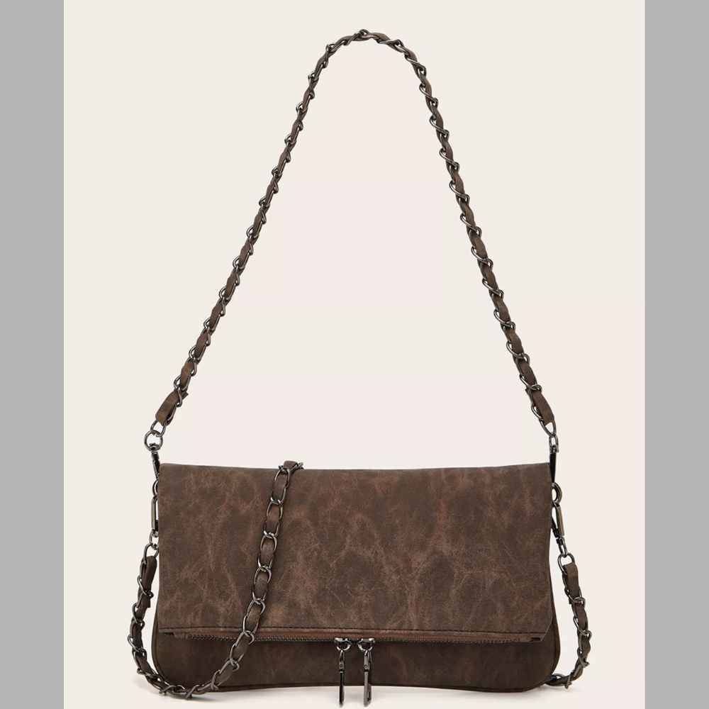 PU Leather Chain Strap Shoulder Bag