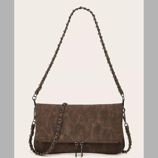 PU Leather Chain Strap Shoulder Bag