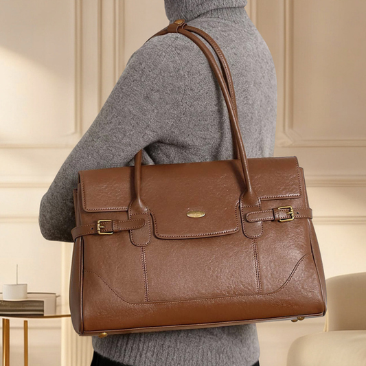 New Commuter Retro Versatile Genuine Leather Underarm Womens Bag