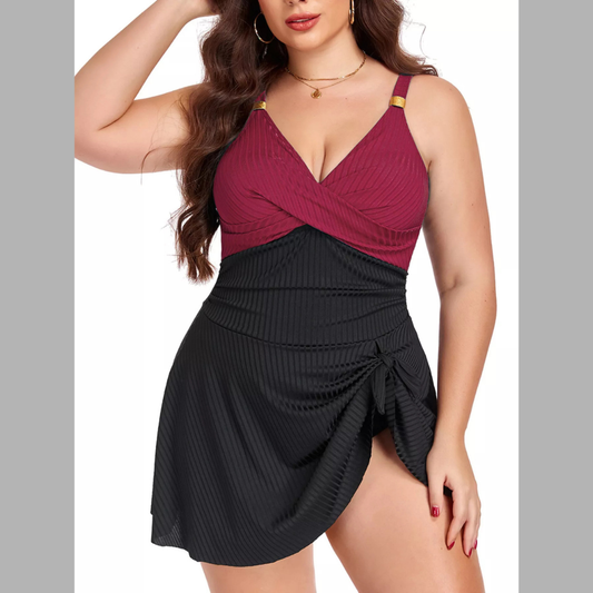 Plus Size Ruched One-Piece Swim Dress