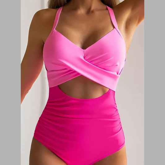 Tied Crisscross Cutout One-Piece Swimwear