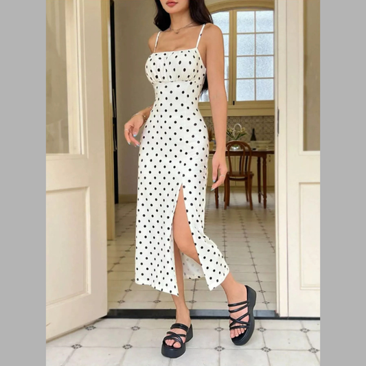 Slit Spaghetti Strap Midi Dress
