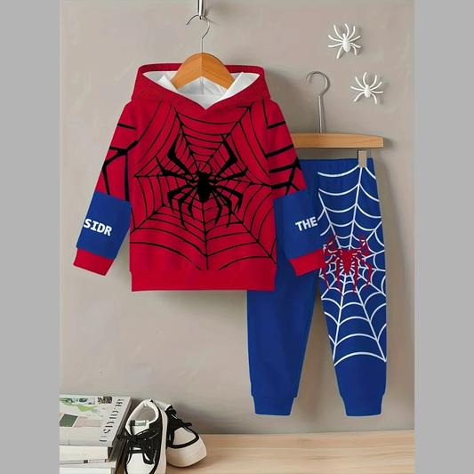 Children's Spider Web Hoodie and Pants Set