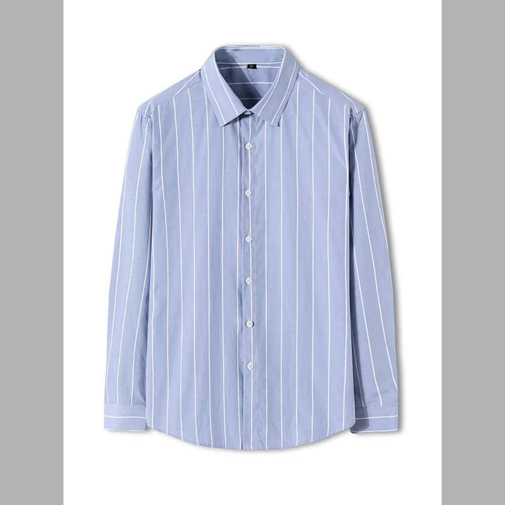 Men's Plus Size Classic Striped Long Sleeve Shirt
