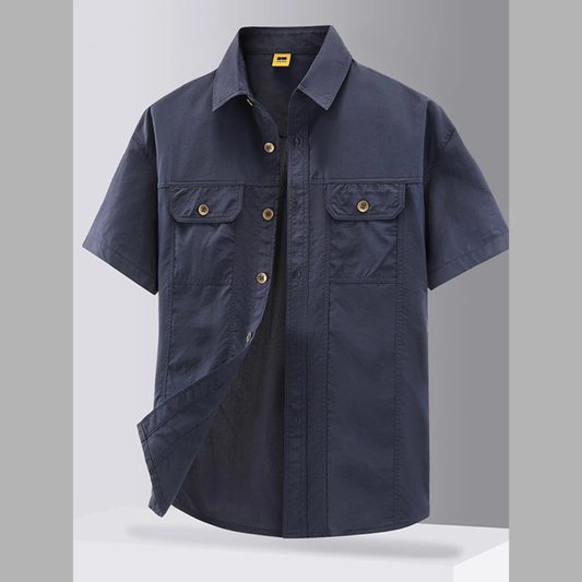 Men's Classic Plus Size Casual Short Sleeve Button-Down Shirt