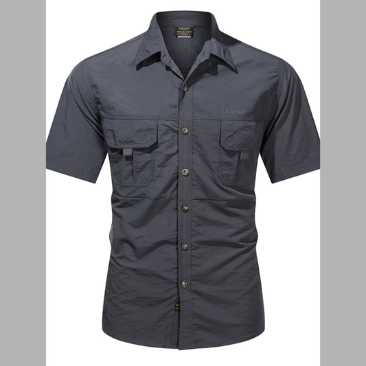 Men's Plus Size Lightweight Button Up Short Sleeve Shirt