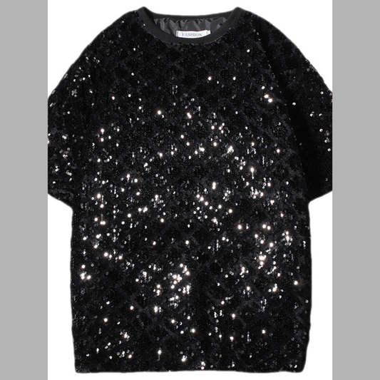 Men's Sequin Round Neck T-Shirt