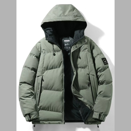Men's Full Size Outdoor Padded Hooded Puffer Jacket Plus Size