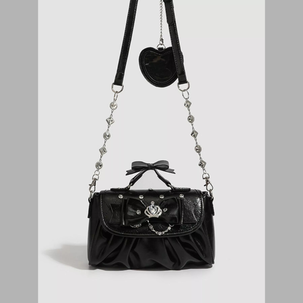 Ruched Bow Crossbody Bag