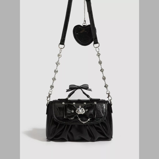 Ruched Bow Crossbody Bag