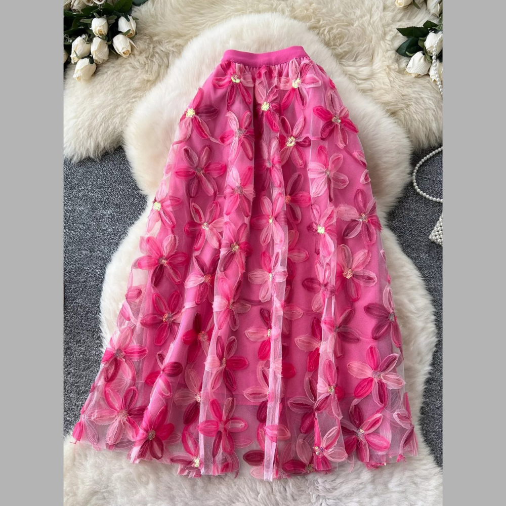 Floral Mesh Skirt