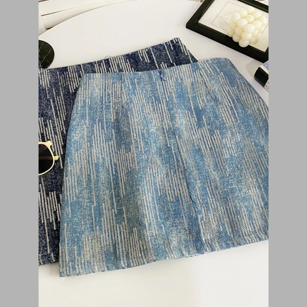 Sequin Trendy Mini Skirt