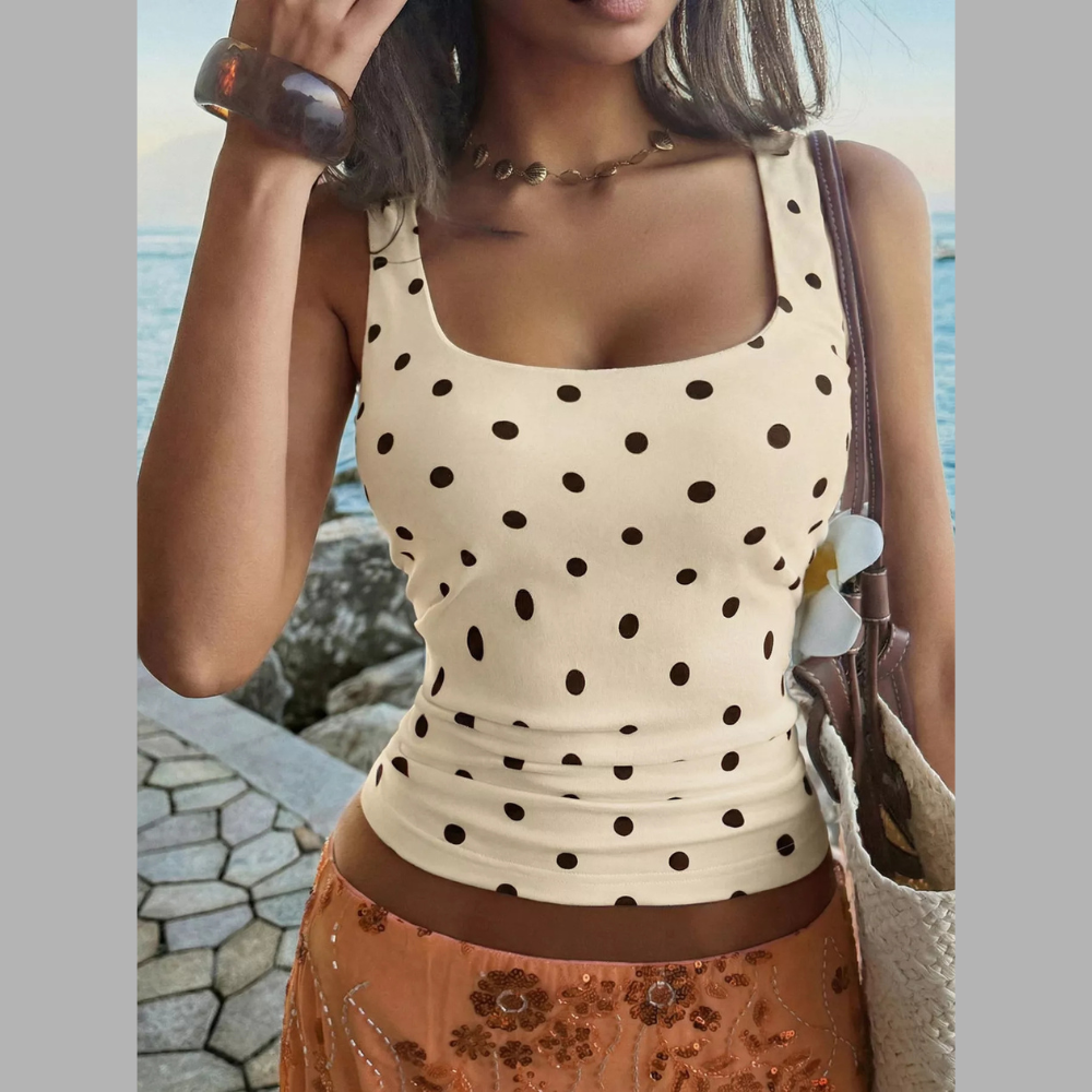 Polka Dot Scoop Neck Tank
