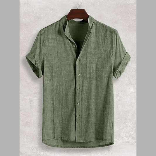 Men's Full Size Casual Button Up Trendy Short Sleeve Shirt Plus Size
