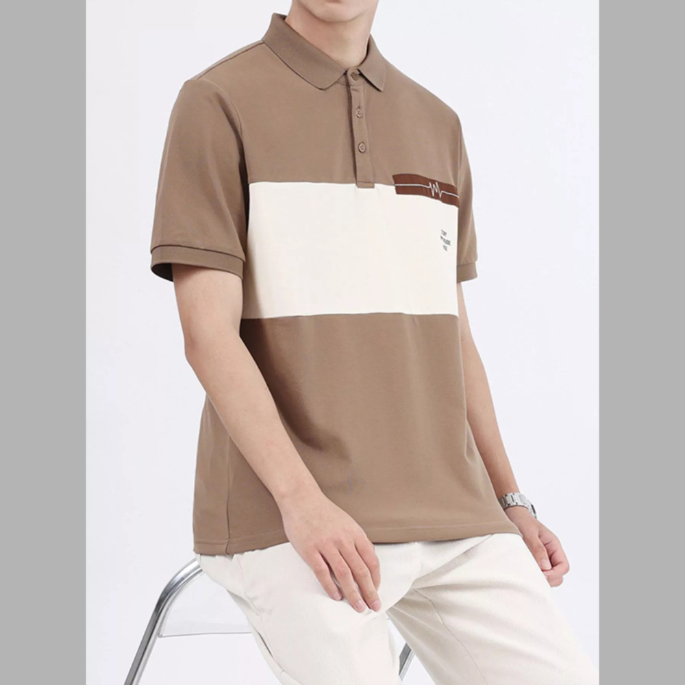 Men's Plus Size Trendy Color Block Casual Polo