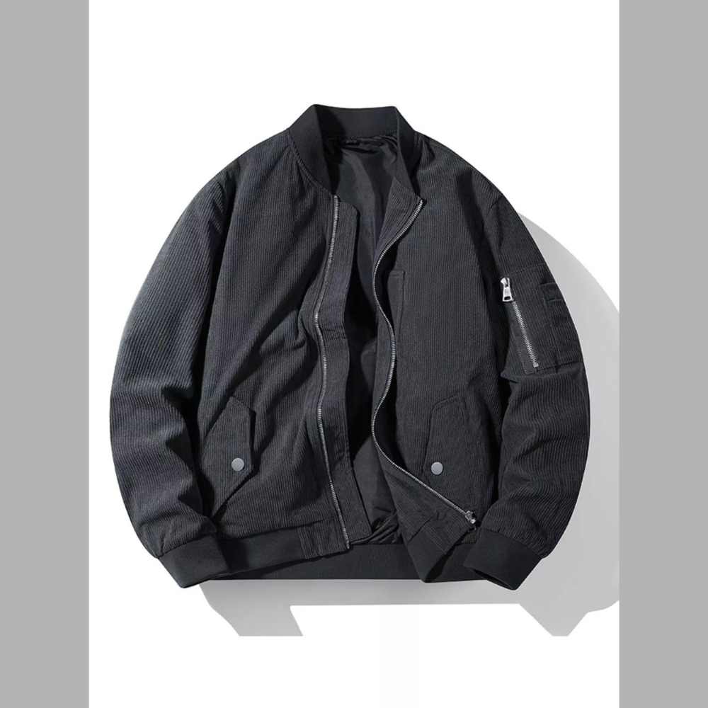 Men's Plus Size Zip Up Long Sleeve Sporty Jacket