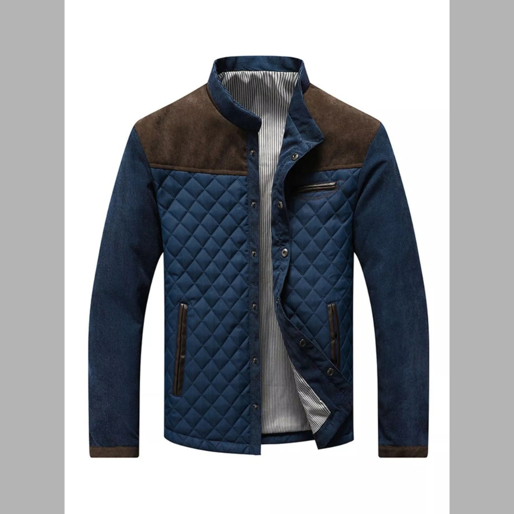 Men's Full Size Quilted Snap Down Jacket Plus Size