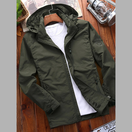 Men's Plus Size Lightweight Hooded Windproof Outdoor Jacket