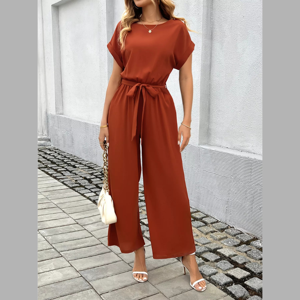 Tie Waist Wide Leg Jumpsuit