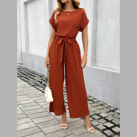 Tie Waist Wide Leg Jumpsuit