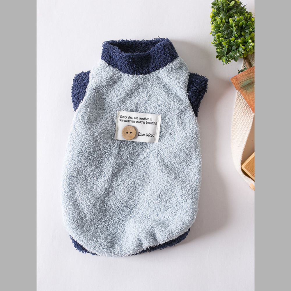 Fleece Pet Sweater with Button Decor