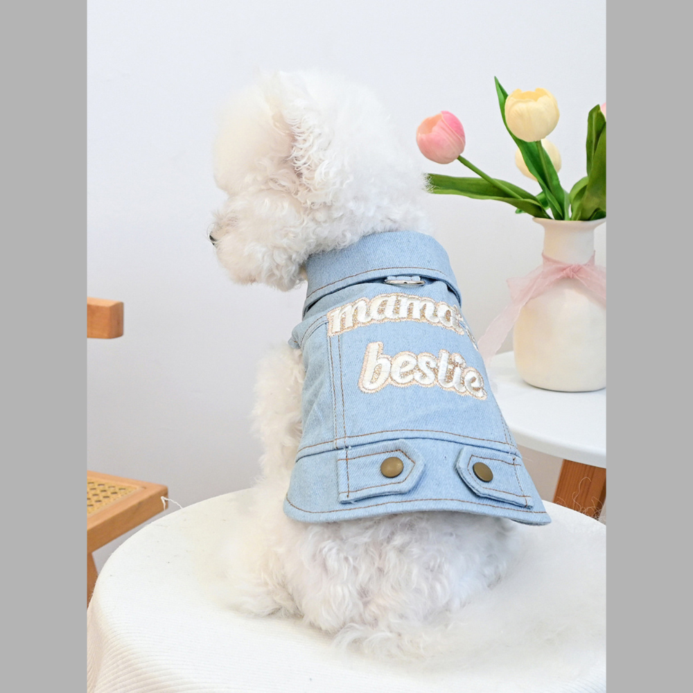 Embroidered Denim Pet Jacket