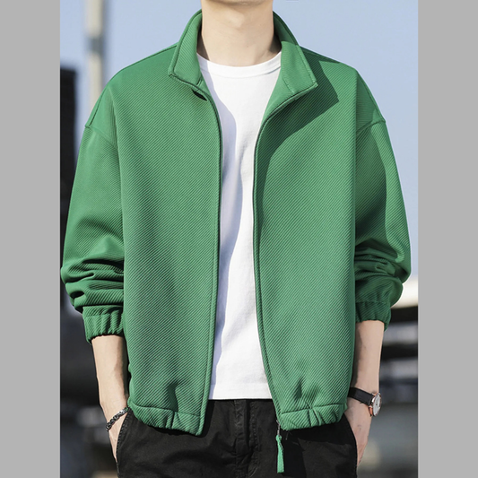 Men's Plus Size Full-Zip Casual Long Sleeve Jacket