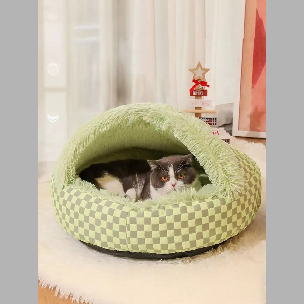 Cozy Cave Pet Nest with Plush Interior