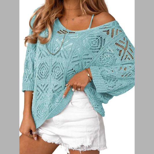 Loose Fit Crochet Knit Cover-Up
