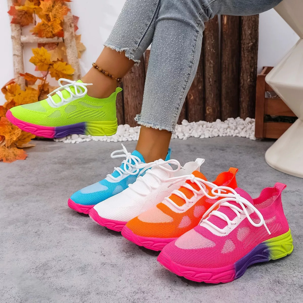 Trendy Lace Up Round Toe Sneakers