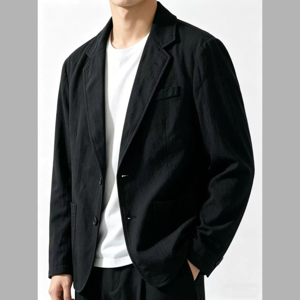 Men's Plus Size Button Up Casual Long Sleeve Blazer