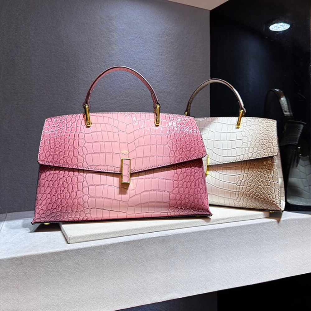 Crocodile-pattern Leather Handbag Shoulder Bag And Crossbody Bag