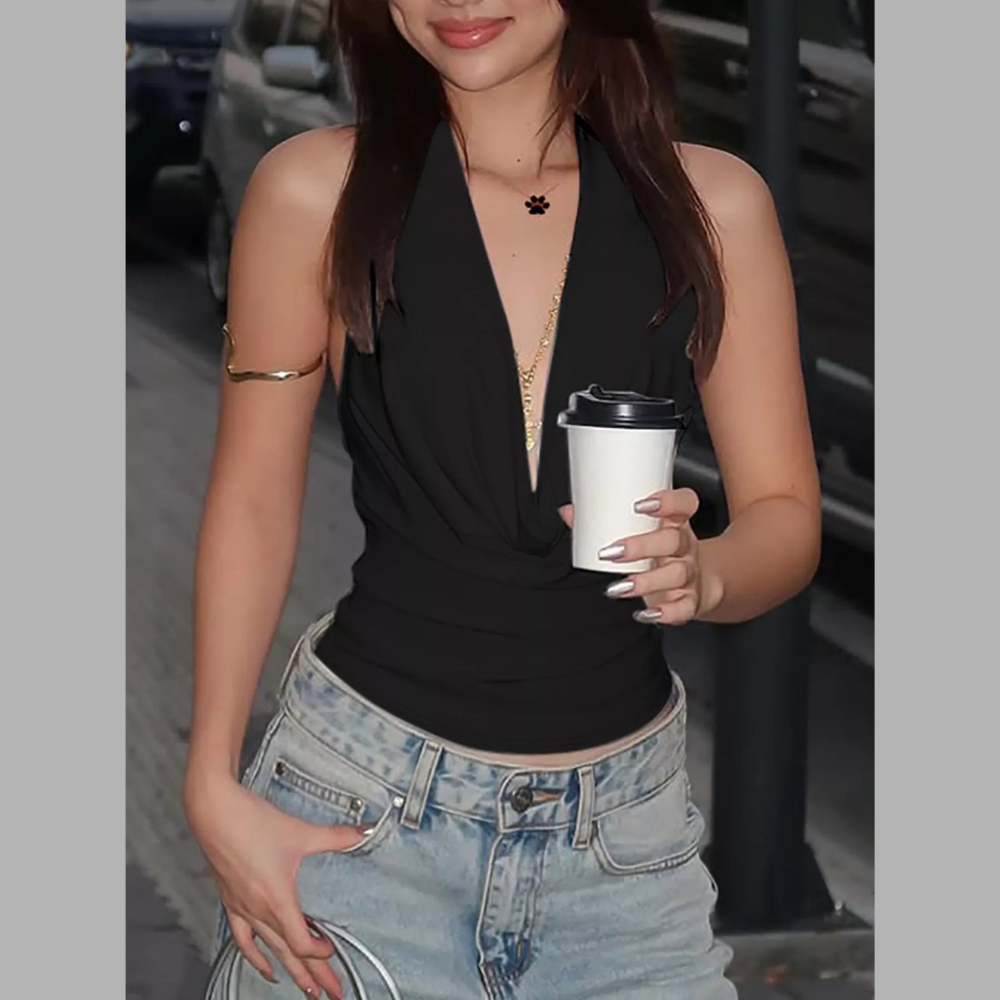 Halter Neck Ruched Cami