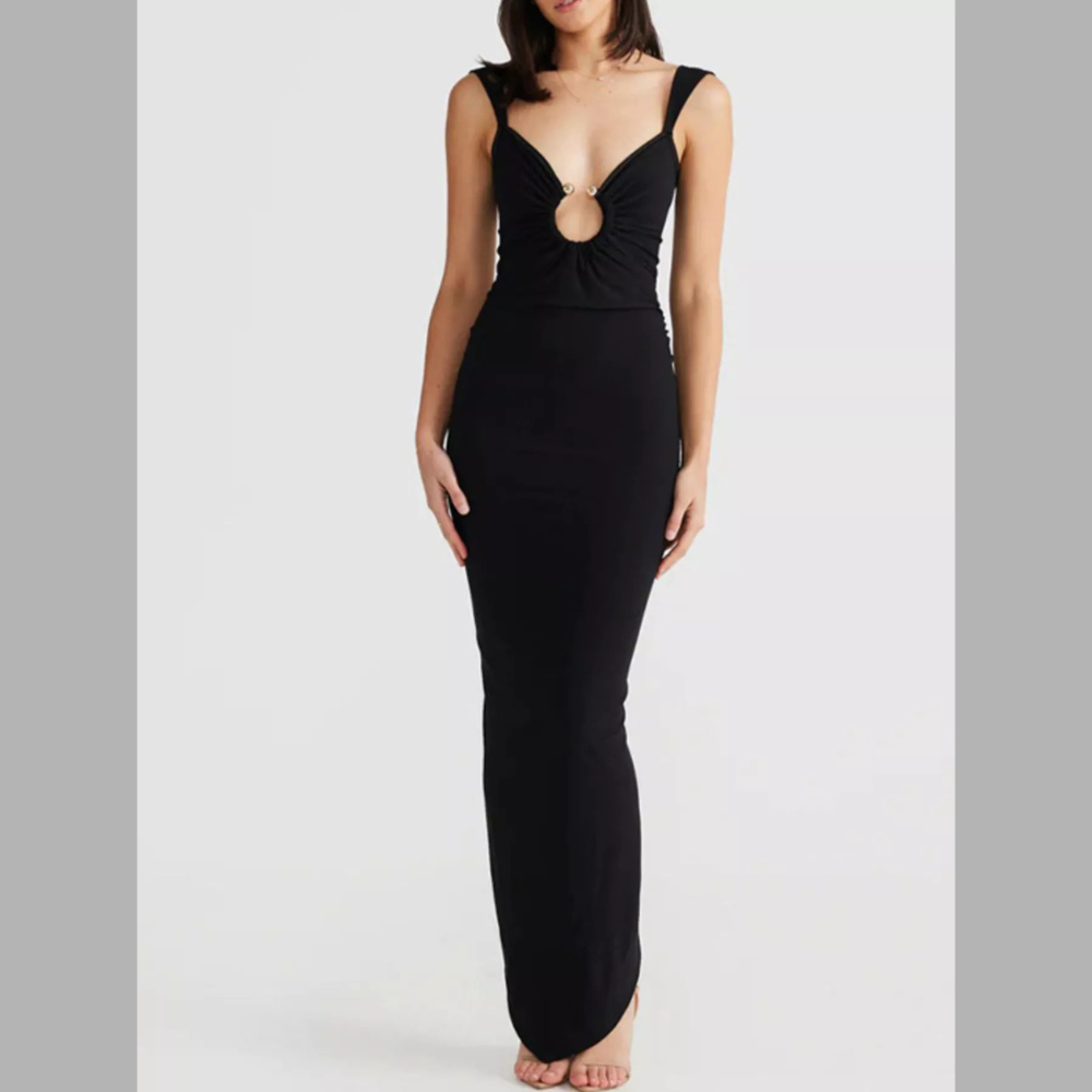 Backless Slit Back Cutout Maxi Dress