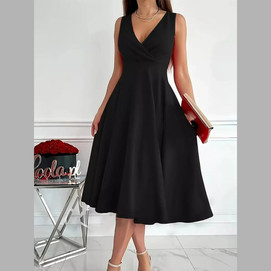 Casual Sleeveless A-Line Midi Dress