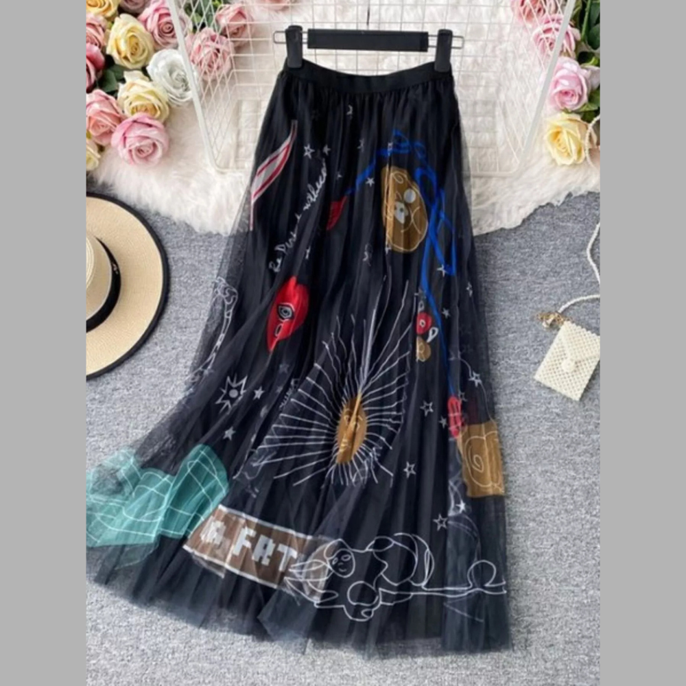 Printed Tulle Skirt