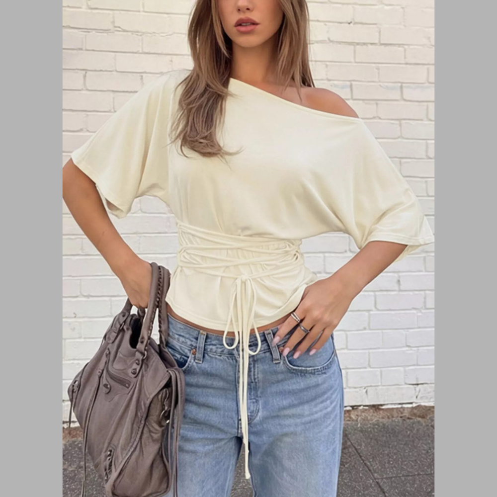 Boat Neck Short Sleeve T-Shirt