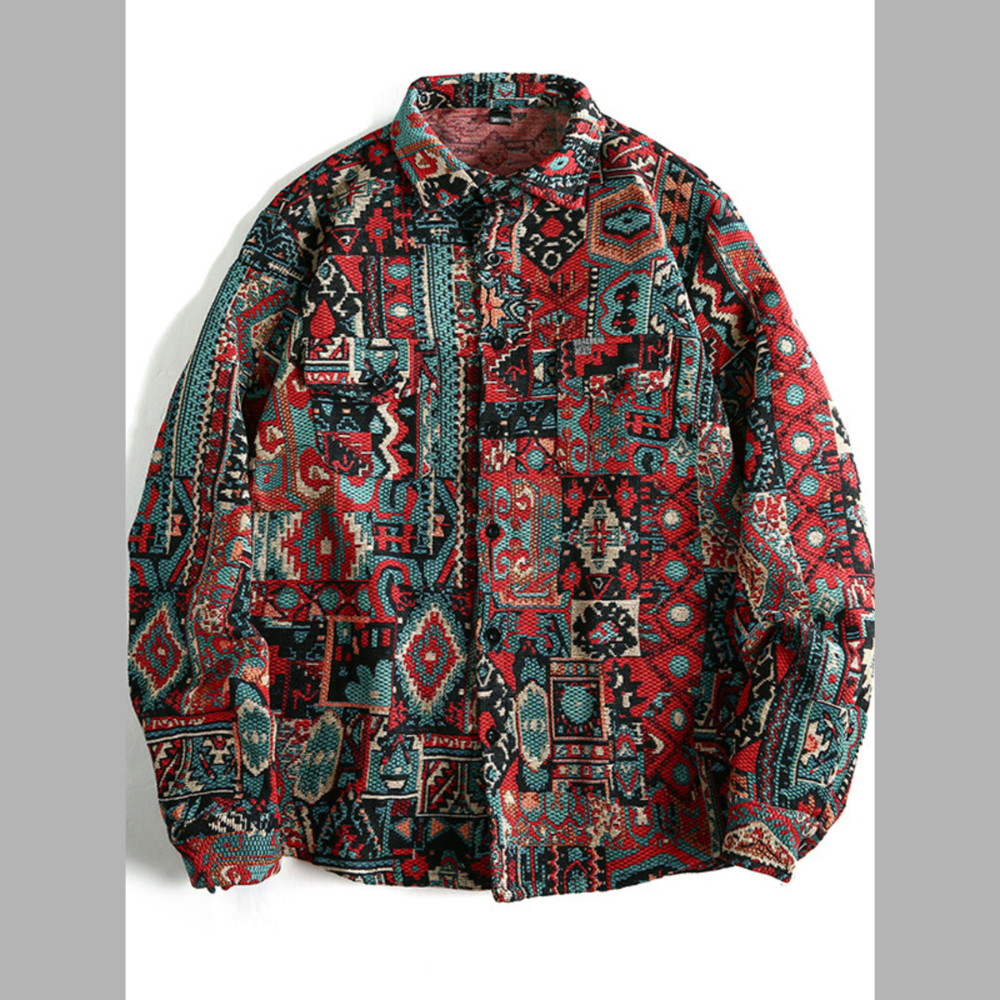 Men's Geometric Button Up Shacket